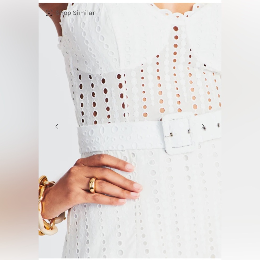 Charo Ruiz White Lace Detail Top - Picture 4 of 6